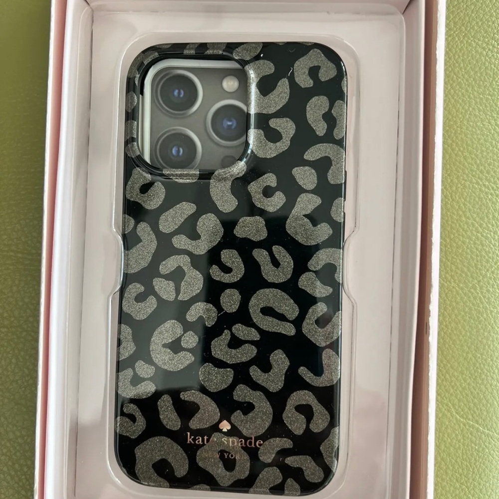 Kate Spade IPhone 13 Pro Case, Brand New, 100% Authentic, Leopard, Black & Gold